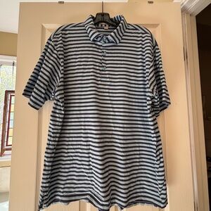 Peter Millar Navy and White Striped Polo Shirt